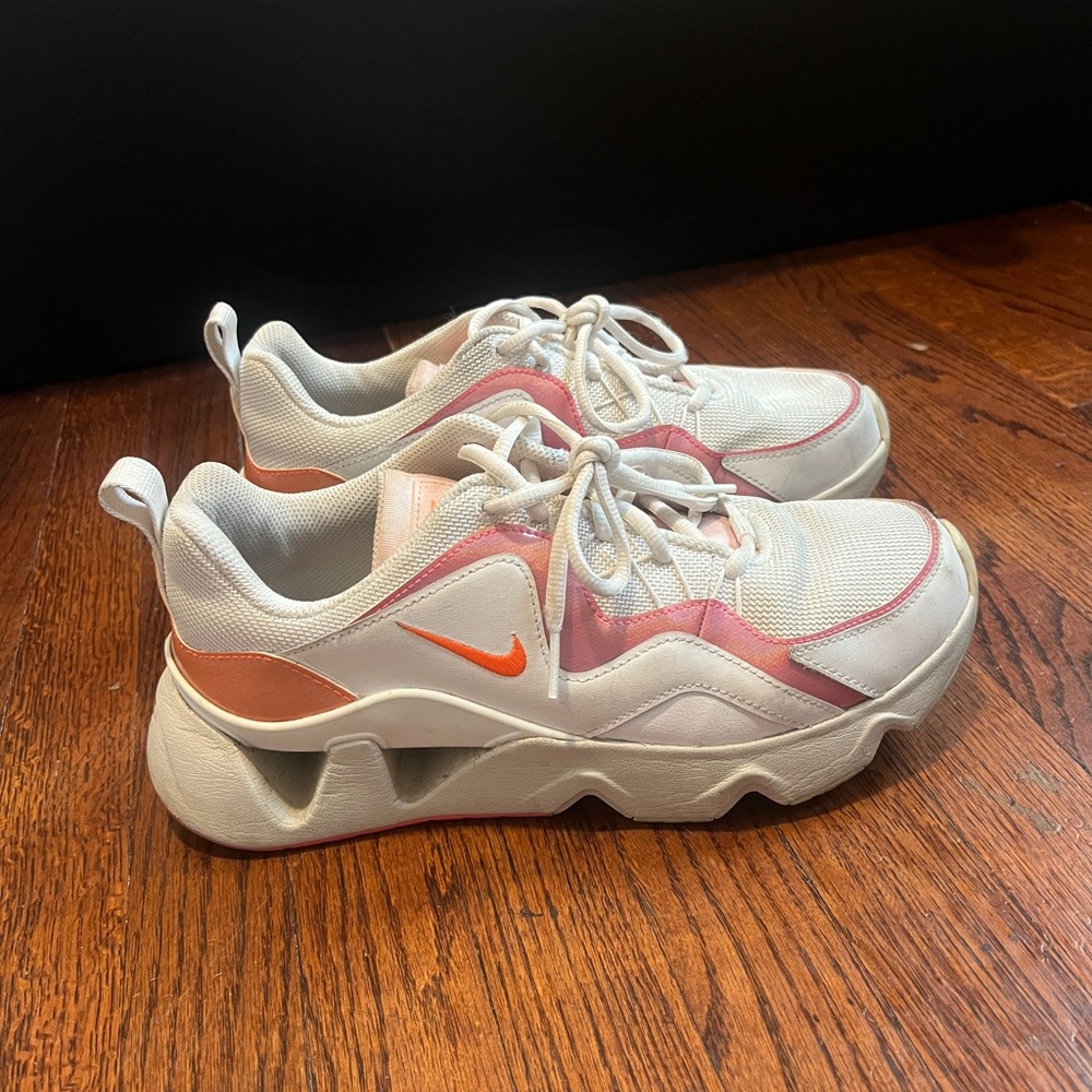 Nike White and Coral Sneakers